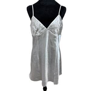 Vintage Intimo Amore Satin Nightgown Slip Dress‎ White Sequin Detail M